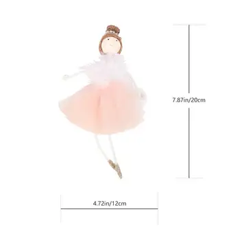 2ks Baletka Dívka Závěsy Vánoční Panenka Hračky pro Dekorace Bílé a Růžové