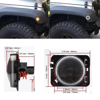 2KS Světlo směrovka Pro 07-10 Jeep pastevce led mid-net lampa Wrangler JK 07-15 kolem obočí lampa přední panel off-road mlhový světlomet