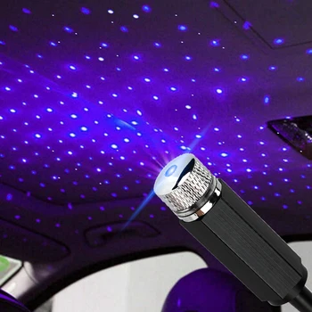 2PcsUSB LED Auto Interiér Okolního Ovzduší Střechy Hvězda Noční Světlo Projektoru Světlo Galaxy Lampa, Dekorace, Světlo