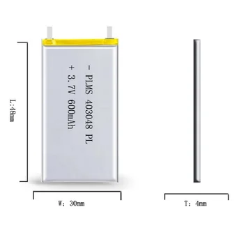 3.7 V 600mAH 403048 PLIB / polymer lithium-ion / Li-ion, baterie pro GPS, mp3, mp4, mobilní telefon reproduktor DVR REKORDÉR