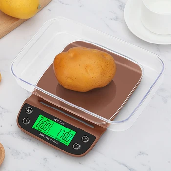 3 kg 0.1 g Digitální Kávy Kuchyňská váha, Časovač, LCD Odkapávací Váhy S Miskou Jídla, Vaření, Pečení Mincíře Váhy Zeleně Podsvícený