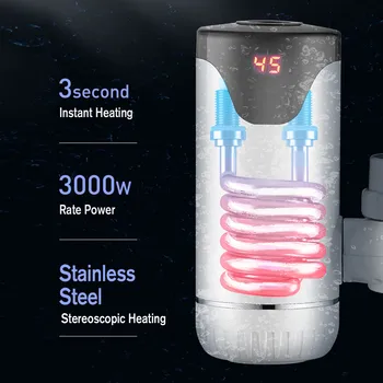 30 Instant Tankless Elektrický sporák, Ohřívač Vody Kohoutek Rychlý Ohřev Teplé Studené Teplé vody Digitální Displej Úniku Protector