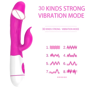 30 Rychlost Duální Vibrace Ženské Masturbant Sexuální Hračky Pro Ženy Vagina Klitoris Masér G Spot Vibrátor Rabbit Vibrátor