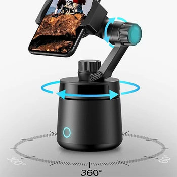 360 Stupňů Otočit Desktop Smartphone Mount Držák S Nastavitelnou Rychlostí Vysílání, Live Streaming, Smart Selfie Stick Multifunkční