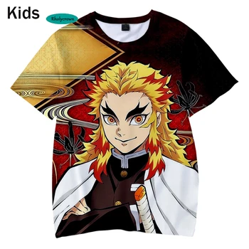 3D Tištěný Komiks Demon Slayer Děti T tričko Módní Hip Hop t-Shirt Chlapci a Dívky 3D Kimetsu č. Yaiba dětské Cool T-Shirt