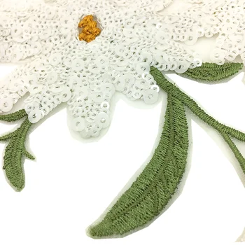3pair Daisy Korálkové Výšivky Patch 3D Květinové Nášivky Na Oděvy Parches Ropa Šicí Příslušenství Flitry Nášivka AC1473