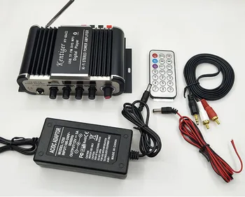 4.0 Kanál Bluetooth Stereo hi-fi Zesilovač Podpory 6.5 mm Mic Domácí Kino S 12V5A Napájení a AV Kabel USB, SD FM Karaoke Amp