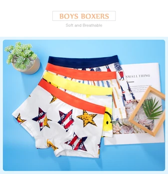 4 Ks Děti, Chlapci spodní Prádlo Kreslené dětské Šortky Kalhotky pro Chlapečka Pruhy Boxerky Teenager, Kalhotky 4-14T