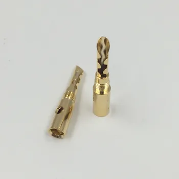 4ks Nakamichi 24K Zlatem Pozlacené Mědi BFA 4mm Banana Plug Male Konektor Reproduktoru