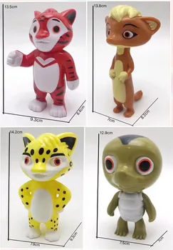 4ks/set ruské Anime Leo & Tig Juguetes PVC, Akční Figurky Tygr, Leopard Bratři Model Hračky, Panenky Děti dárek