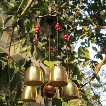 5 Zvonů Zvonkohry Antikorozní Bell Venkovní Dekorace Štěstí, Kovové Pagoda Nejlepší Domácí Dekorace Windchime