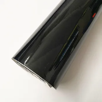 500mmx5000mm Vysoce Kvalitní Černé Lesklé Vinylové Fólie Piano Black Lesk Zabalte Lepicí vzduchová Bublina Zdarma Auto Balicí List