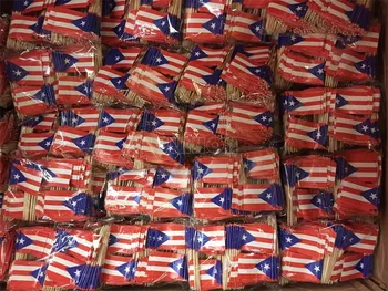 500Pcs Puerto Rico Párátko Vlajky, Papír, Jídlo Vybírá Večeři Dort Párátka Papírové vlajky Košíček Dekorace Ovocný Koktejl Hole