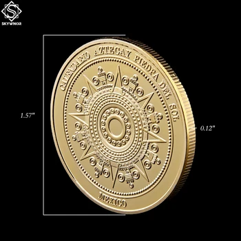5KUSŮ/Lot Mexiko, Mayský Kalendář, Proroctví, Kalendáře, Pamětní Žeton Zlaté Mince Kolekce