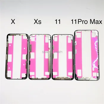 5kusů/Lot Top Kvalita ORI Přední kryt Rám s Lepicí Pásky pro iPhone X Xs 11 12 Pro Max LCD Střední Rám pro iPhone XR 11