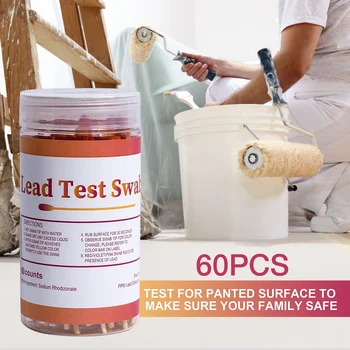 60PCS Vést Testovací Souprava na Jedno použití Non-toxické Vatový Tampon Vysoká Citlivost Vést Testovací Souprava Pro stolní Nádobí, Barvy, Kosmetika
