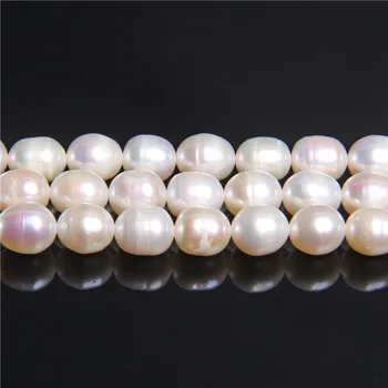 7-8mm Přírodní Bílá hladká Sladkovodní perly korálky pro ženy pearl šperky náramek náhrdelník náušnice materiál Příslušenství