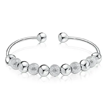 925 sterling silver módní lucky koule dámy'bangles šperky velkoobchodní žádné vyblednutí ženy levné náramek drop shipping