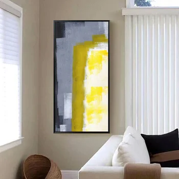 Abstraktní Plátno Obraz, Plakát a Tisk Nordic Obývací Pokoj Ložnice Žluté Módní Design Umění Zdi Velký Obraz Home Decor Art
