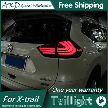 AKD Car Styling pro Nissan X-trail zadní Světla-2017 Nové Rouge LED zadní Světla, Zadní Svítilna DRL+Brzdy+Park+Signál X-trail