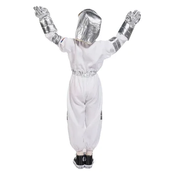 Astronaut kostým Kombinézy Paruky, Rukavice Alien Mimozemšťan Oblečení pro Děti Stříbrný skafandr Halloween Purim Strany