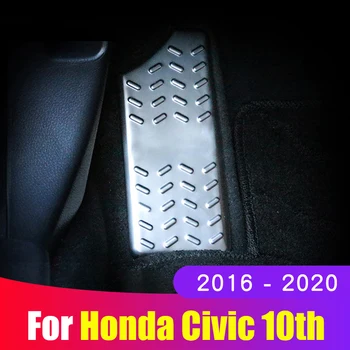 Auto z Nerezové Oceli, opěrka Nohou Pedál Pad Kryt, Žádné Vrtání Ochranu Interiéru Pro Honda Civic 10. 2016 2017 2018 2019 2020