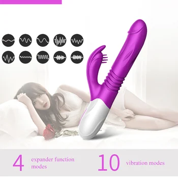 Automatické vložení Rozšíří žena vibrátor, dildo, lízání dospělý sex hračky, Vibrátor ženské masturbace teleskopické masážní stick hračka