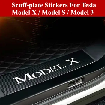 BAFIRE 4KS Imitace Uhlíkové Vlákno Dveře Auta šoupat deska Nálepka pro Tesla Model X Model S Model 3 Proti Poškrábání Chránič Pokrývá