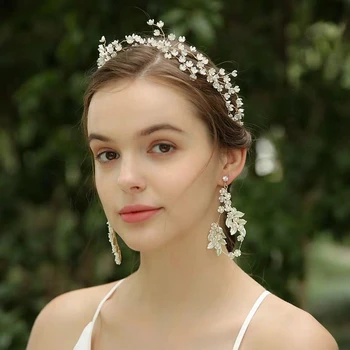 Beach Svatební Vlasy Révy Korunu Handmade Květinové Svatební Čelenka Diadém Luxusní Vlasy, Šperky Pro Nevěsty 2020