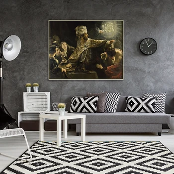 Belshazzar ' s Feast od Rembrandta Harmenszoon van Rijn Plakáty a Tisky, Malířské Plátno Umění Zeď Obrázky pro Obývací Pokoj Dekor