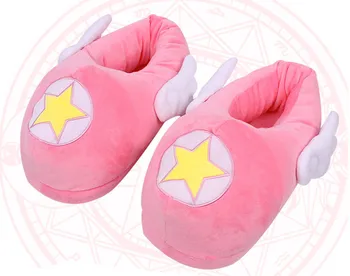 Cardcaptor Sakura, Kouzelná Dívka Sakura Kinomoto Cosplay Boty Růžové Roztomilé Plyšové Domácí Přezůvky