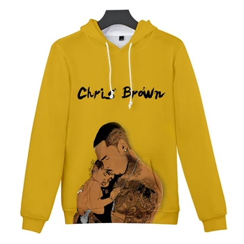Chris Brown 3D Tisk Mikiny Royalty Svěží Hoody Módní Hip Hop Mikina Dlouhý Rukáv Chris Brown Mikiny Streetwear Svetr