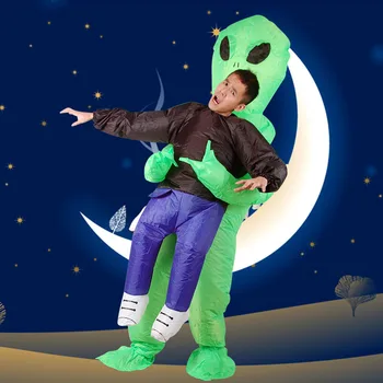 Cizí Nafukovací Mimozemské Kostýmy pro Muže fantasia adulto Monster Strašidelné Zelené Alien Party Halloween kostým pro dospělé