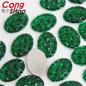 Cong Shao 100ks 13*18 mm Oválného Tvaru Pryskyřice kameny Crystal Drahokamu Ploché Zadní Korálků Na Oblečení Dekorace Řemeslo DIY CS600