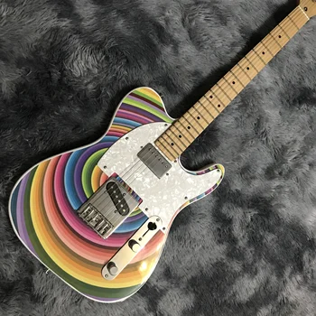 Custom shop elektrická kytara, doprava vody rainbow Ring, pro rok 2020 nové, horké prodej, žluté, červené, bílé, modré, fialové, mohou být vyrobeny