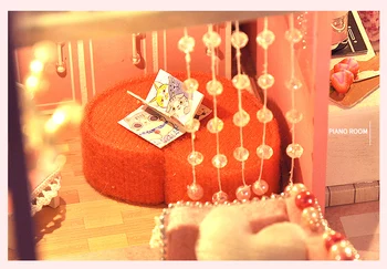 CUTEBEE Panenka Dům Miniaturní Domeček pro panenky S Nábytkem Kit Dřevěný Dům Miniaturas Hračky Pro Děti Nový Rok, Vánoční Dárek