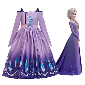 Disney Frozen 2 Cosplay Elsa Anna Princezna Šaty Festival, Párty, Volný Čas Letní Dívčí Šaty Sněhová Královna Fantasy Dítě Dívka Šaty