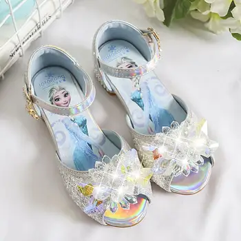 Disney ženy sandály 2020 nové letní dětský rybí ústa boty dívky crystal boty Frozen elsa 2 Princezna boty