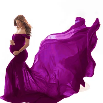 Dlouhé Těhotenské Fotografie Rekvizity Těhotenství Šaty Pro Focení Off Rameno Těhotné Šaty Pro Ženy Maxi Těhotenské Šaty
