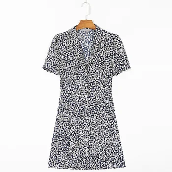 Dámy Šaty Pro Ženy Letní Krátký Rukáv V Neck Mini Šaty, Ženy Šaty Letní 2020 Vintage Řádku Tisk Květinové Šaty