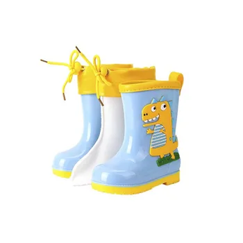 Déšť Boty Dětské Zimní Dívka Roztomilé 3D Dinosaur dětské Chlapci Boty Plyšové Teplé Kotníkové Nepromokavé PVC Batole Vody Boty Rainboots