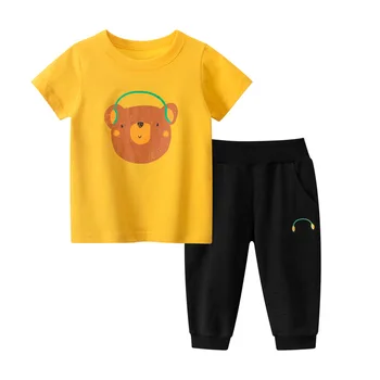 Děti oblečení sady chlapce a dívky, dítě, děti šortky oblek t-shirt batole zvířat kreslený Letní oblečení pro 2-8 Let