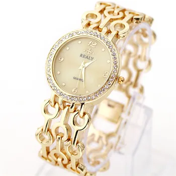 Elegantní Nádherné Náramkové Hodinky Odolné proti nárazu Náramek Hodinky Duté Kapela Ženy Hodinky Luxusní Quartz Náramkové hodinky pro Ženy