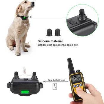Elektrický Pes Výcvikový Obojek Pet Dálkové Ovládání Waterprof Ultrazvukové Kůry Zátkou Dobíjecí LCD Displej Šok, Vibrace, Zvuk