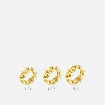 ENFASHION Hip-Hop Watchband Prsteny Pro Ženy Zlaté Barvy Prsten z Nerezové Oceli, Dárky 2020 Módní Šperky Anillos Mujer R204076
