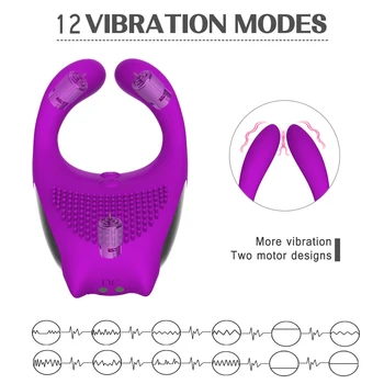 Erekční Kroužky 12 Rychlost Vibrační Penis Erekce, Prsten Pro Muže Penis Cvičenec Oddálení Ejakulace Spermatu Pojistný Kroužek Intimní Sex Hračka