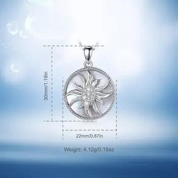 EUDORA 925 Sterling Silver Slunečnice Přívěsek 2 styl Matka Pearl Shell Náhrdelník Crystal CZ náhrdelník Jemné Šperky s box