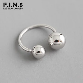 F. I. N. S. Classic Double Kulatý Míč 925 Sterling Silver Koleno Prsteny pro Ženy Malé Špičkou Ocasu Prst Prsten Ženy Jemné Šperky