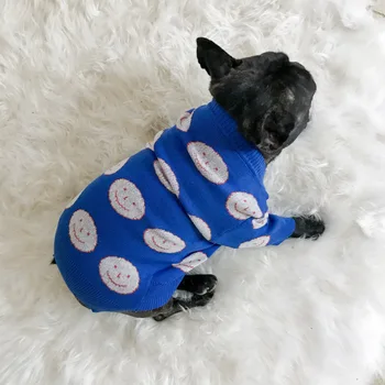 FATHIN Pes Oblečení francouzský Buldoček Usměvavou Psa Svetr Tričko Kočka Roztomilý Pet Oblečení pro Velké Psy