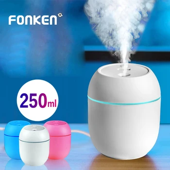 FONKEN Mini Stolní Zvlhčovač Vzduchu Smart Home Vody Výparníku 250 ml Vody Mlha Stroj Fogger USB Mist Maker Pro Doma Auto Air